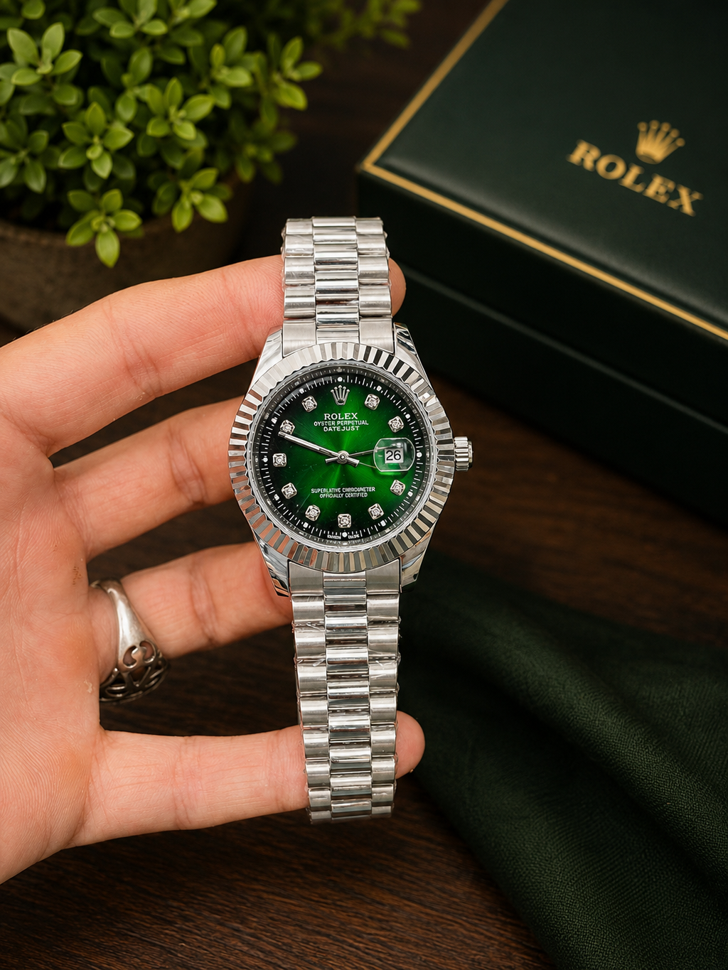 Rolex Date Just with Presidential chain Without Original Box