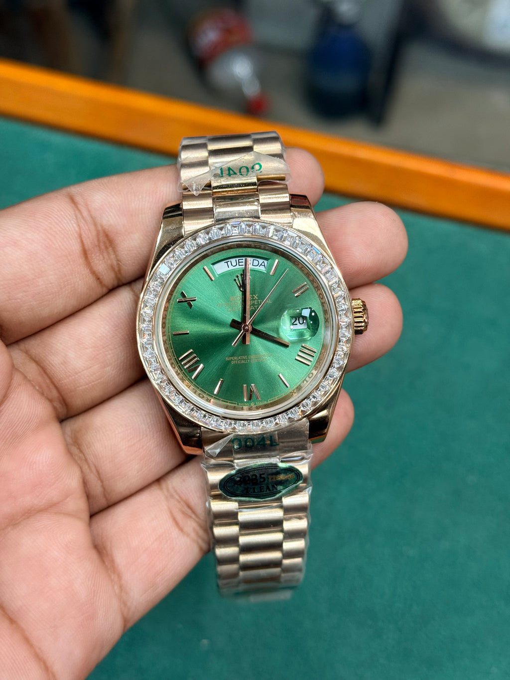 Rolex Day-Date Diamond Bazzel Automatic Watch