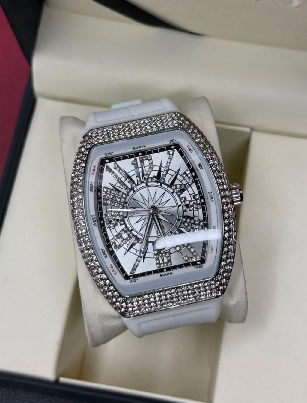 FM Vanguard With Stone in Rubber Strap Without Box