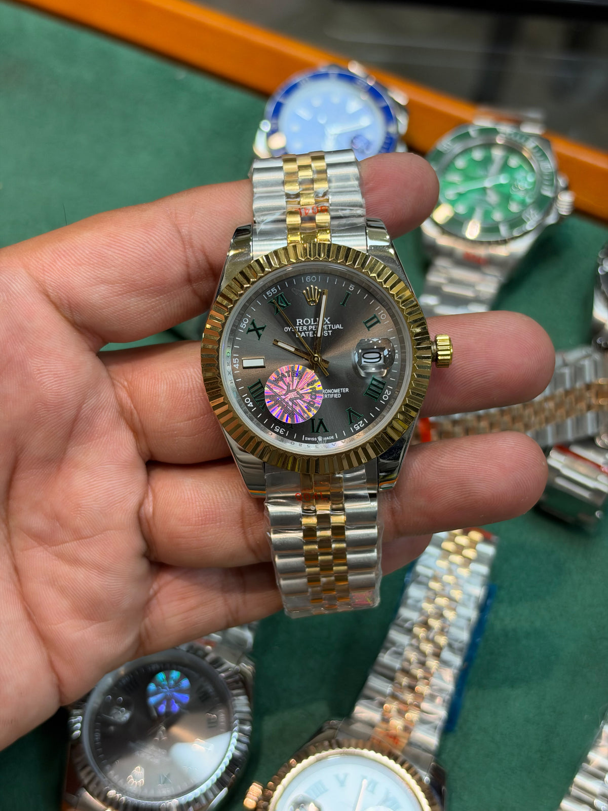 Rolex Date Just Automatic Watch With Jubilee Chain Without Rolex Box