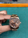 Rolex Day-Date Chocolate Dial Cut Bazzel