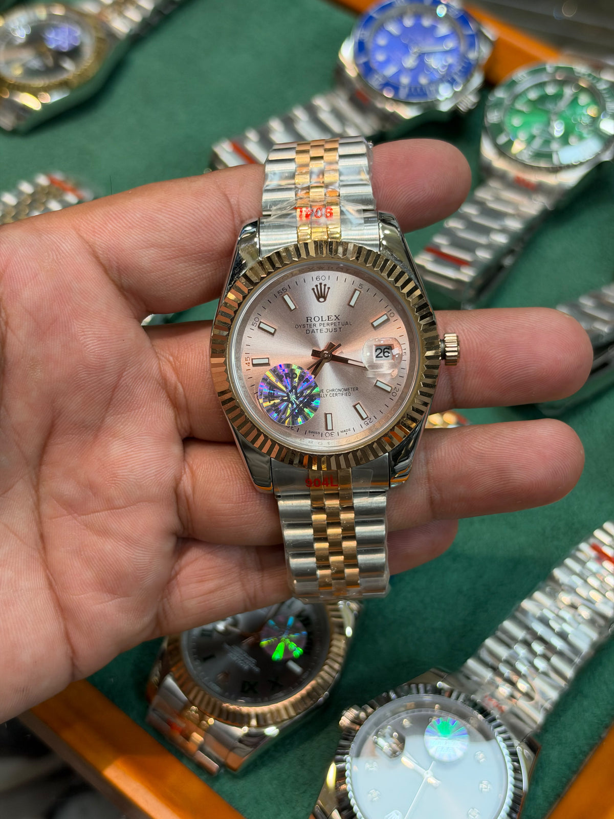 Rolex Date Just Automatic Watch With Jubilee Chain Without Rolex Box