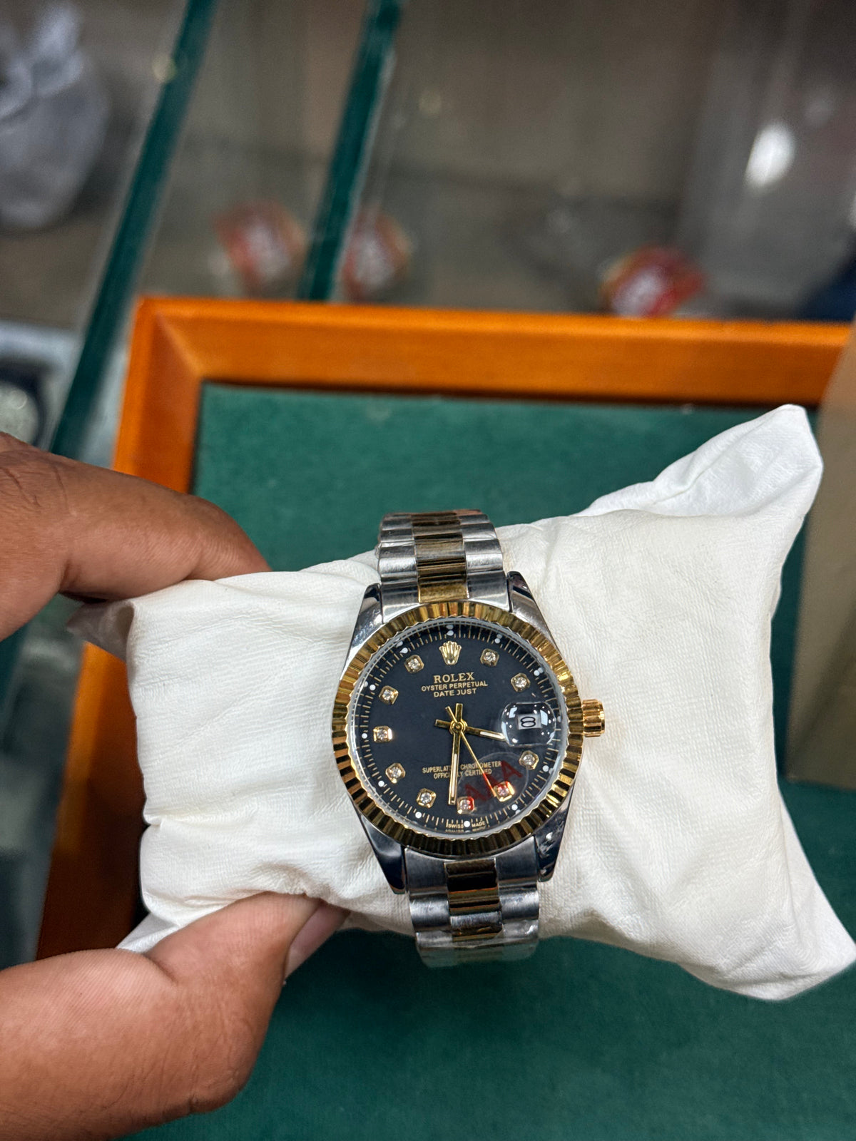 Rolex Date Just Cut Bazzel Ladies Watch