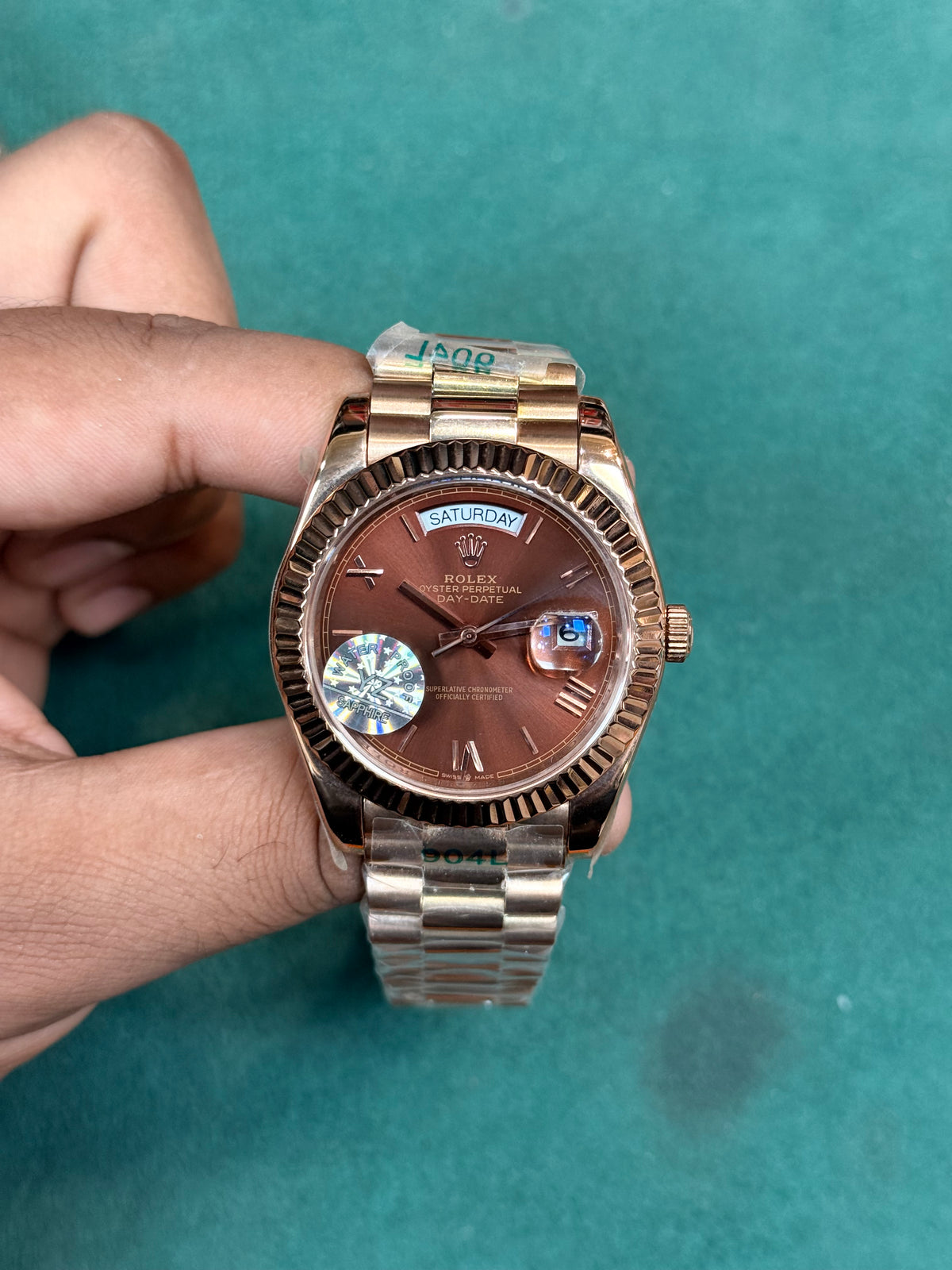 Rolex Day-Date Chocolate Dial Cut Bazzel Automatic