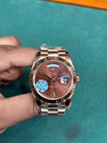 Rolex Day-Date Chocolate Dial Cut Bazzel Automatic
