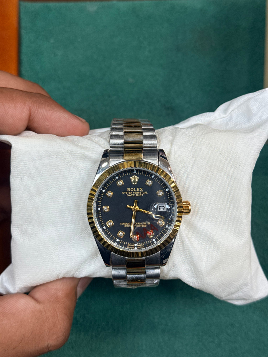 Rolex Date Just Cut Bazzel Ladies Watch