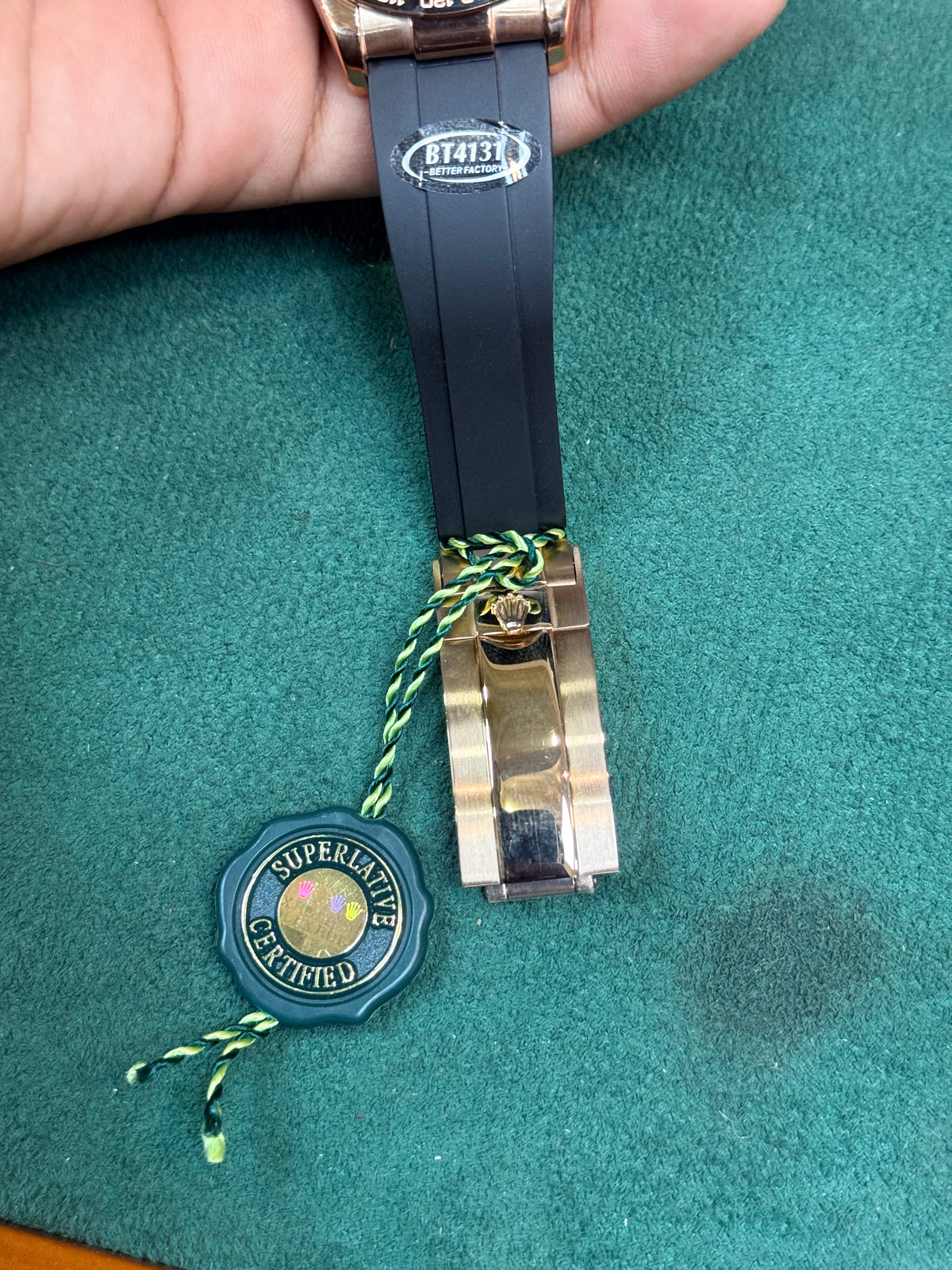 Rolex Daytona Chocolate Dial Automatic Watch With Rubber Strap