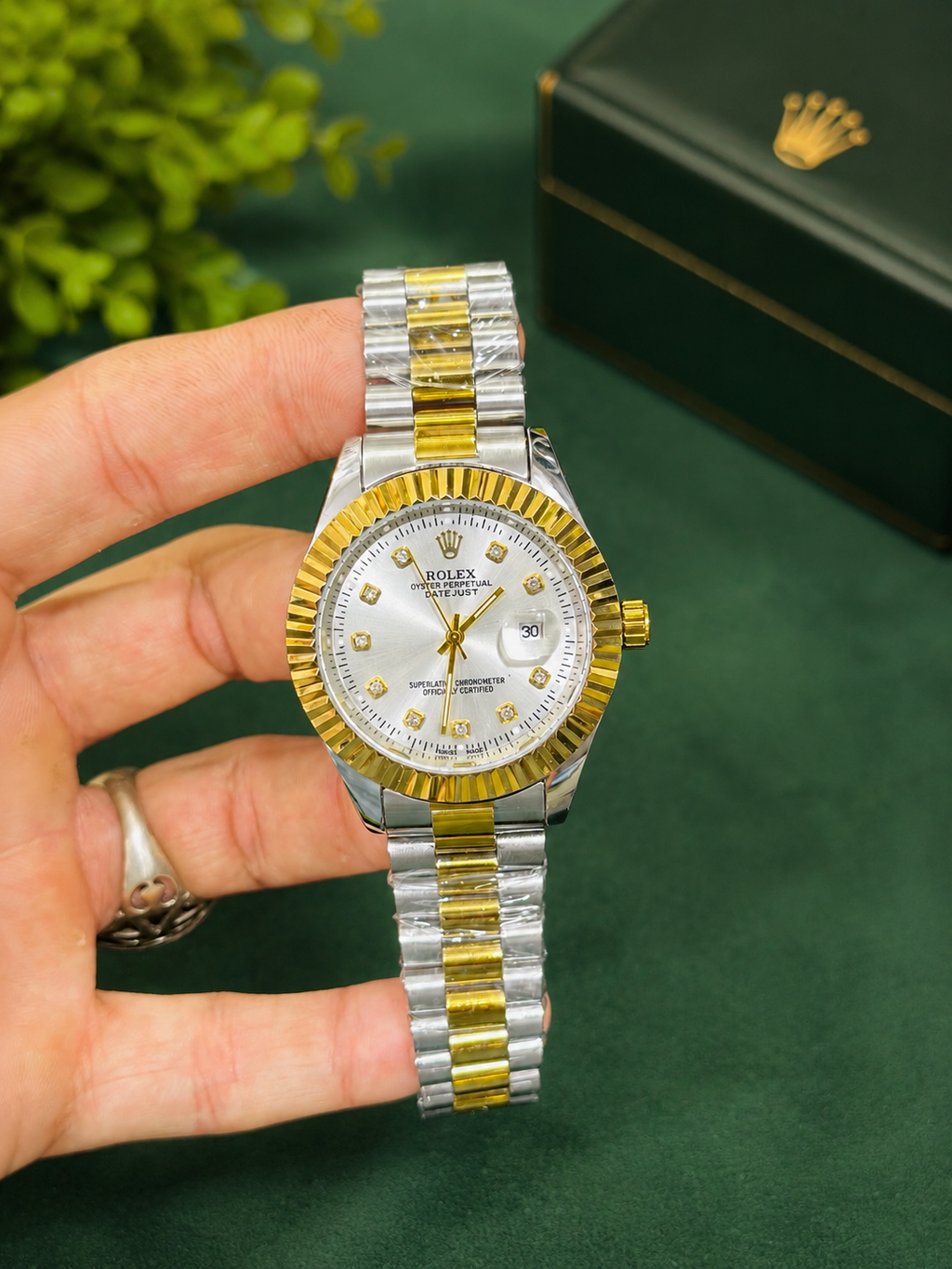 Rolex Date Just with Presidential chain Without Original Box