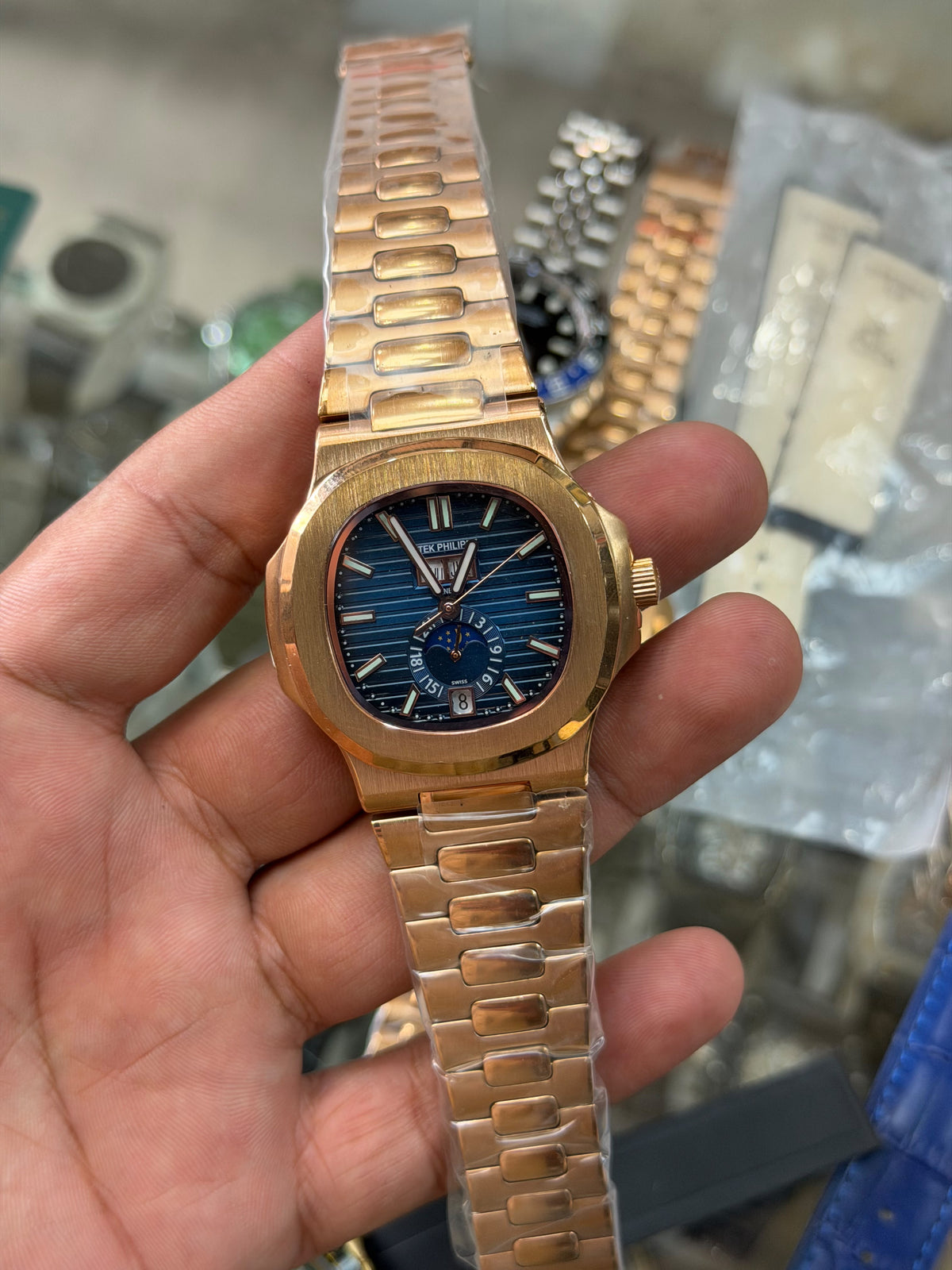 PATEK Phillipe Moon-Face Automatic Karan Aujla Inspired Watch without box