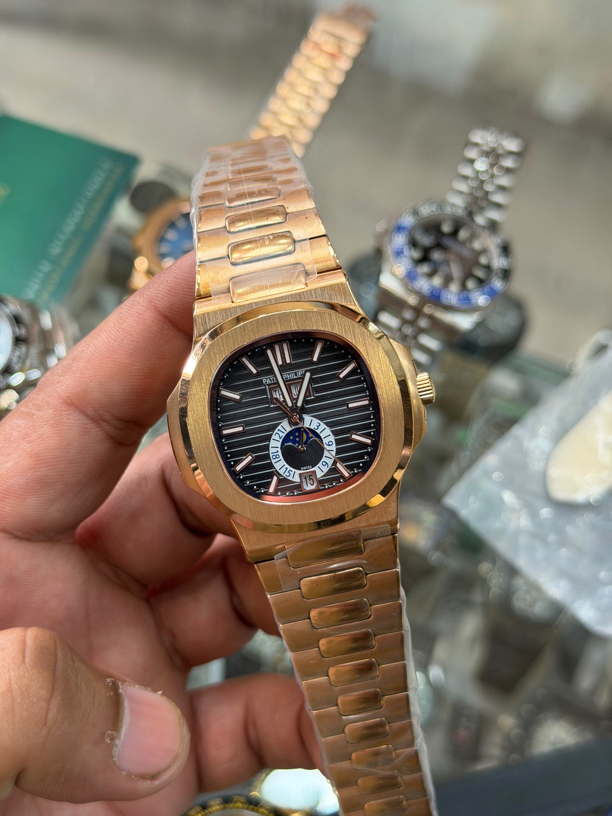 PATEK Phillipe Moon-Face Automatic Karan Aujla Inspired Watch without box